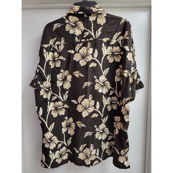 Gotcha Men's Hawaiian Shirt Brown Button Down Short Sleeve Floral Print Sz XL - Picture 3 of 3